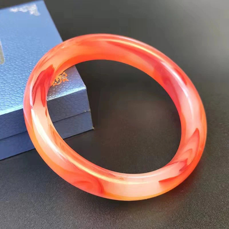Red Flower Agate Bracelet Elegant Design