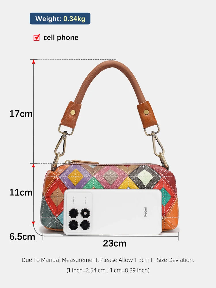 Patchwork Multi-Color Shoulder Bag Crossbody Satchel