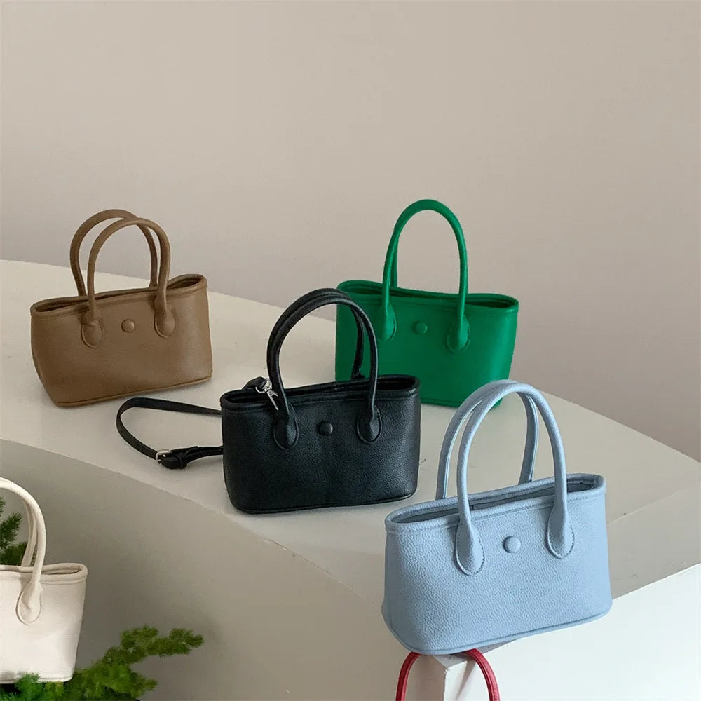 Fashionable Minimalist Tote PU Leather Crossbody Bag