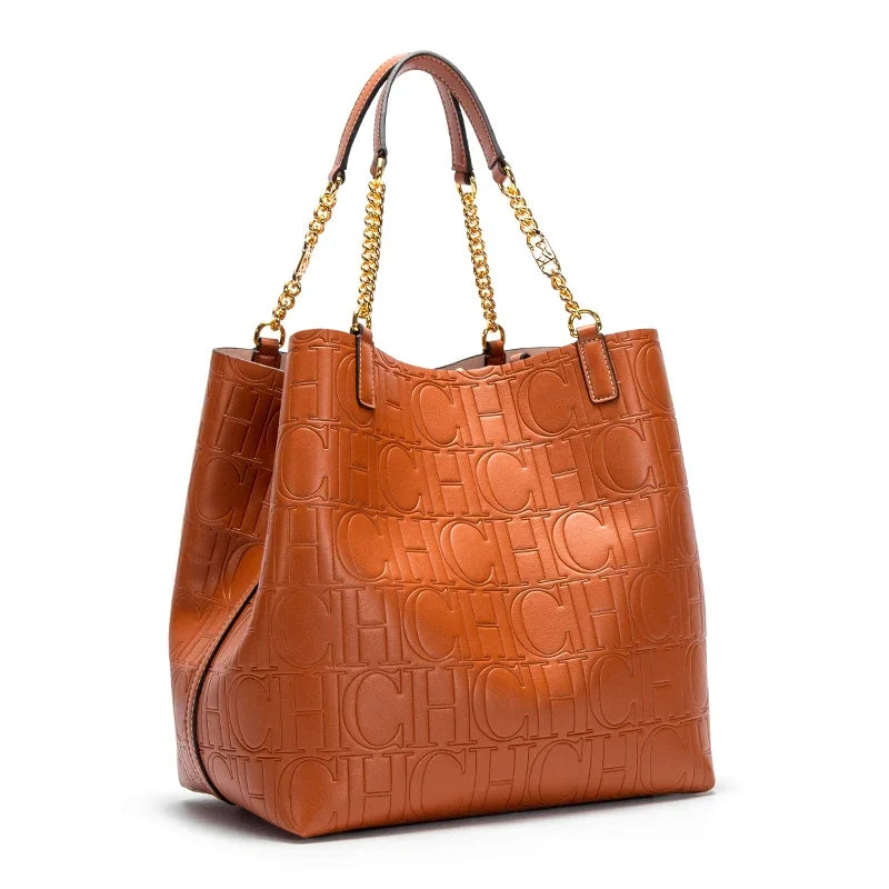 Women's Tote Bag Steel Embossed Handbag Large Capacity Business Storage Bag