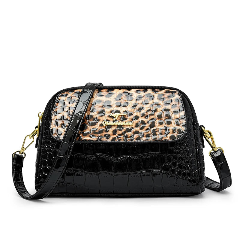 Luxury Snake Pattern Crossbody Bags Fashion Patent Leather