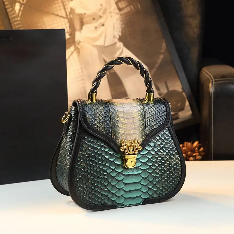 Luxury Design Fashion Color Contrast Leather Shoulder Cross Bag