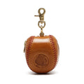 Handmade Leather Baseball Key Holder Bag Earphone Case Coin Purse