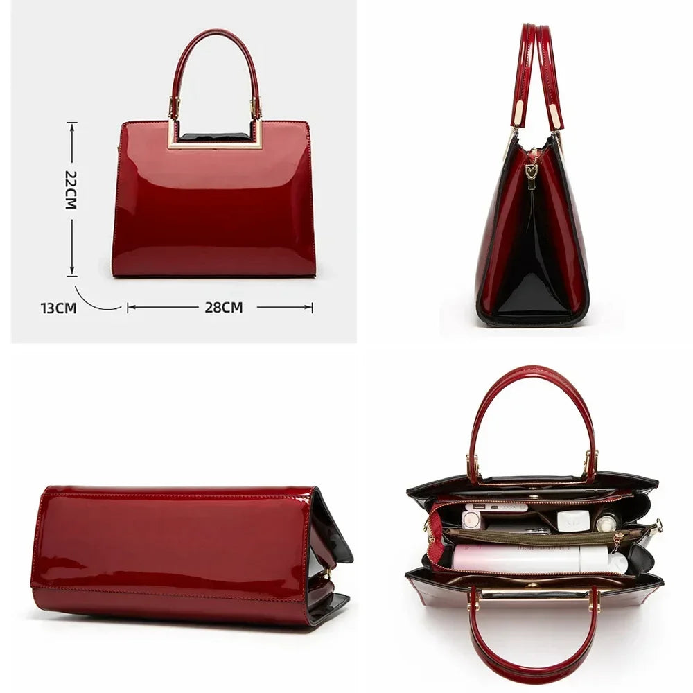 Faux Leather Handbags Design Luxury Bags Wine Red Beige Black Blue Fashion