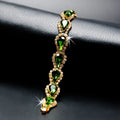 Luxury Blue Topaz 18K Gold Bracelet Women Wedding Gift Bracelets Bangles Jewelry