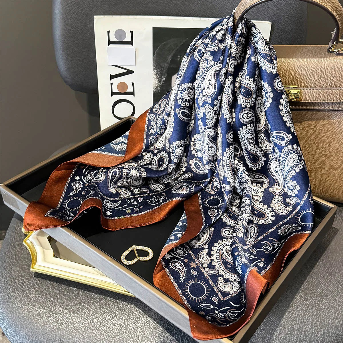 100% Silk Scarf Elegant Luxury High Quality Fashion