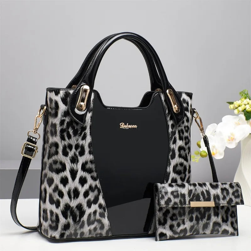 Patent Leather Handbag Crossbody Bags Large Capacity Tote