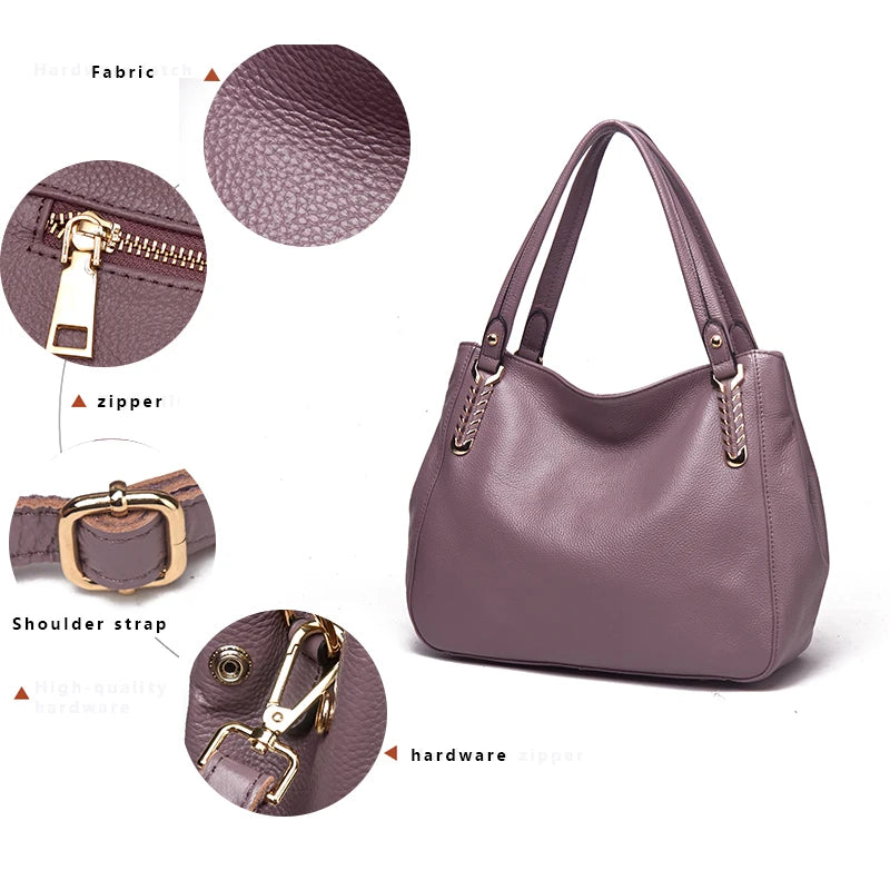 Women soft leather crossbody bag genuine leather large bag cowhide shoulder bag