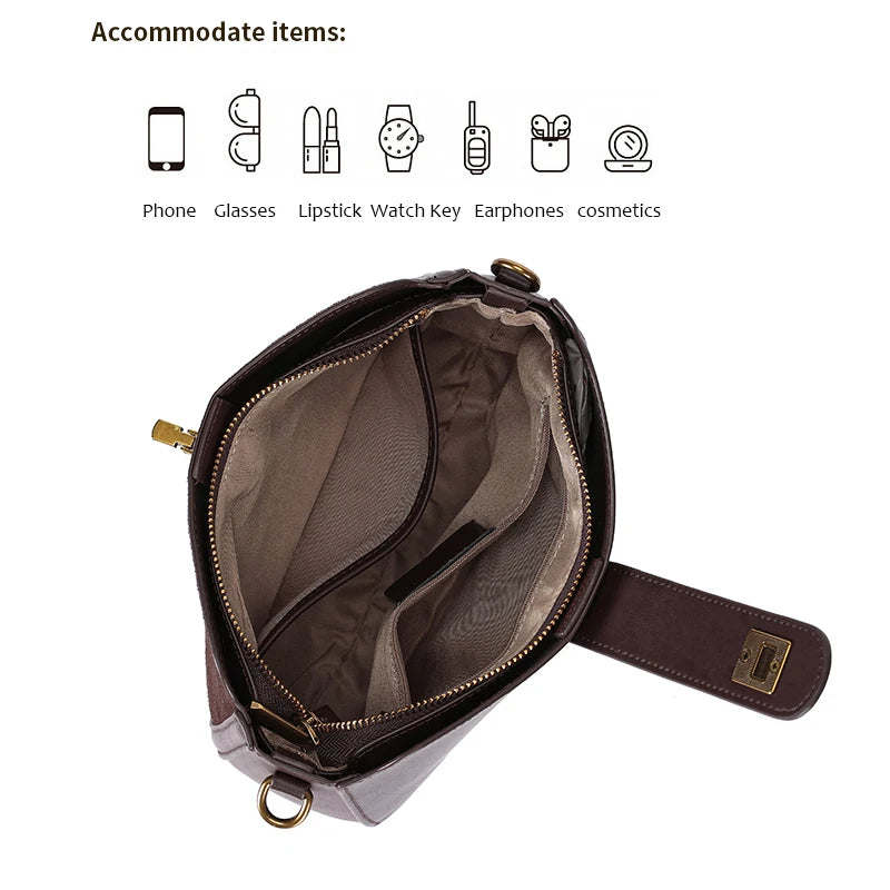 Women‘s Cowhide Genuine Leather Shoulder Bag Soft Cow Real Leather Handbag