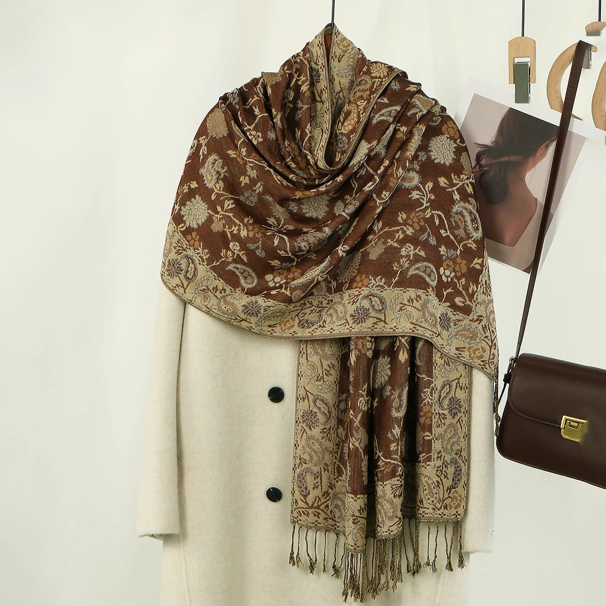 Paisley Embroidery Retro Cashew Cotton Scarf Wraps