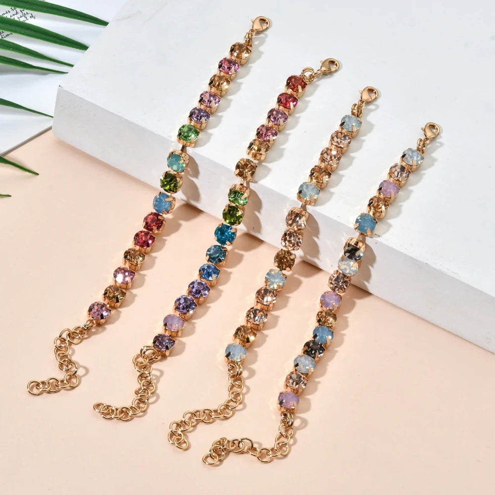 8mm Cubic Zirconia Tennis Bracelet Chain Bracelets Gold Color Chain Jewelry