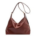 Neutral Style Tote Bag Faux Leather Construction Wide Strap