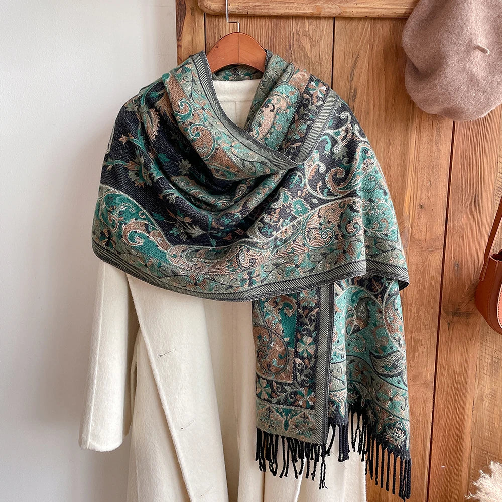 Tassel Blanket Design Thick Warm Shawl Wrap Cashmere Scarf