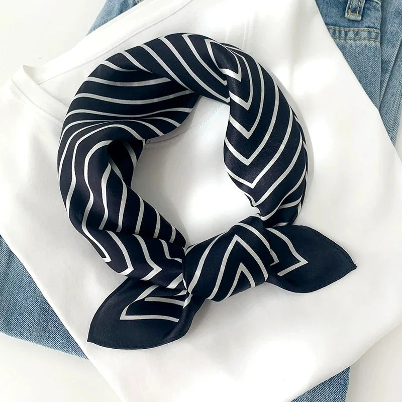 100% Real Silk Scarf Geometric Retro Fashion Scarves