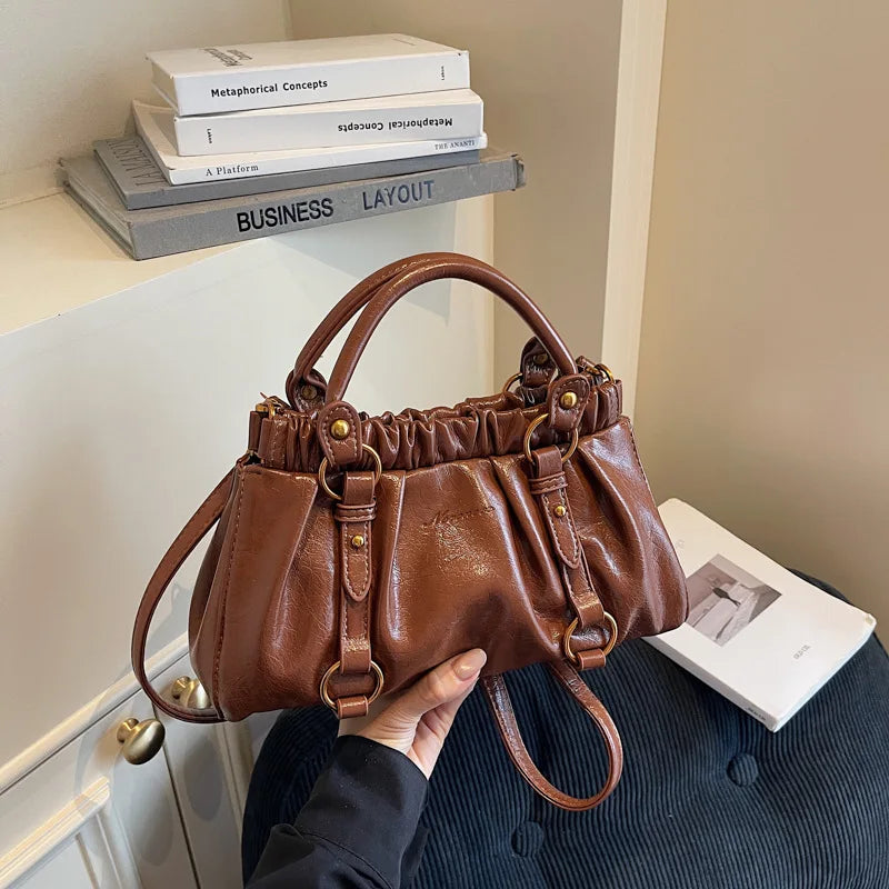 Advanced Retro Handbag Versatile Crossbody Bag Fashionable Hand-held Small Handbag