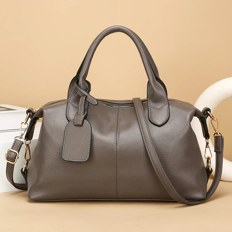 Soft PU Leather Shoulder Bag Casual Tote Bag For Women