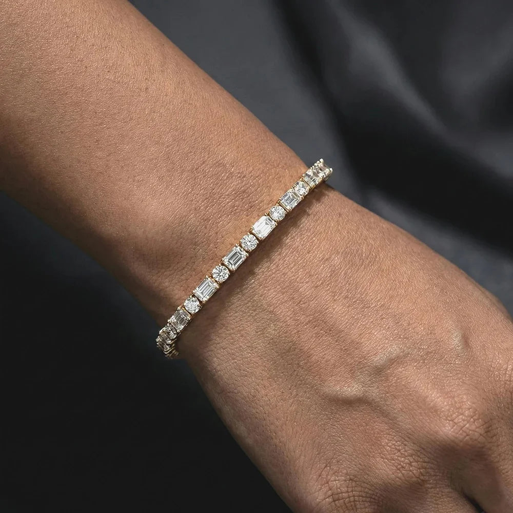 Baguette Moissanite Tennis Bracelet Luxury Fine Jewelry