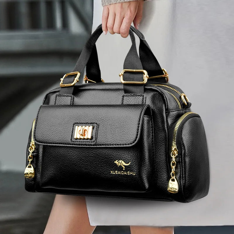 Luxury Design Handbag Fashion High Quality Shoulder Bag Large Capacity Soft Leather