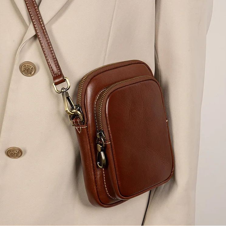 Genuine Leather Handbag Trendy Small Bag Vegetable Tanned Cowhide Bag
