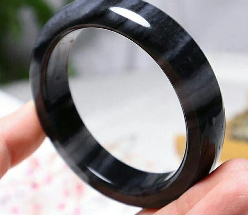 Natural Black Cyanotype Jade Bangles