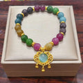 Natural Jade Agate Bracelet Exquisite Flower Design