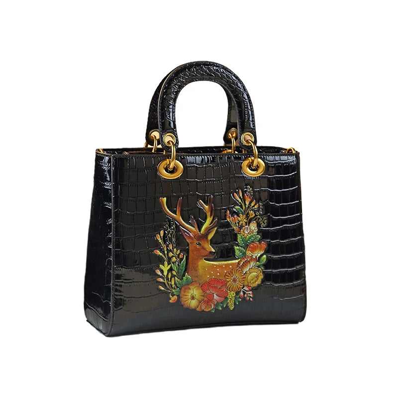 Small Shoulder Crossbody Handbag Crocodile Pattern Bags