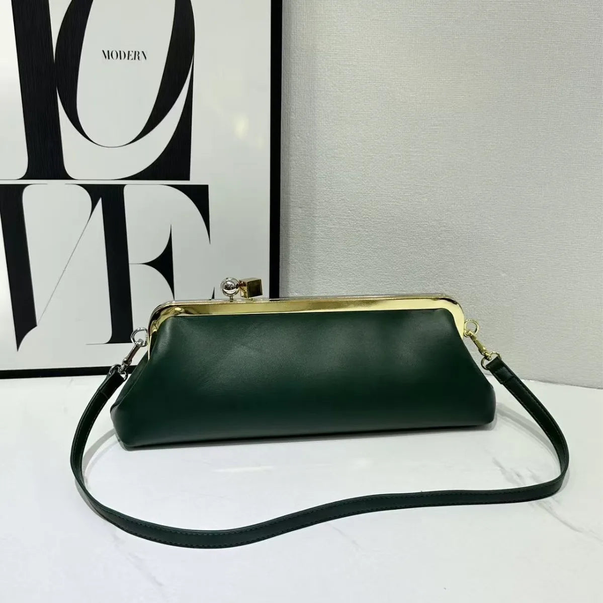 Fashionable Baguette Bag Long Clutch Bags with Removable Strap Luxury Design