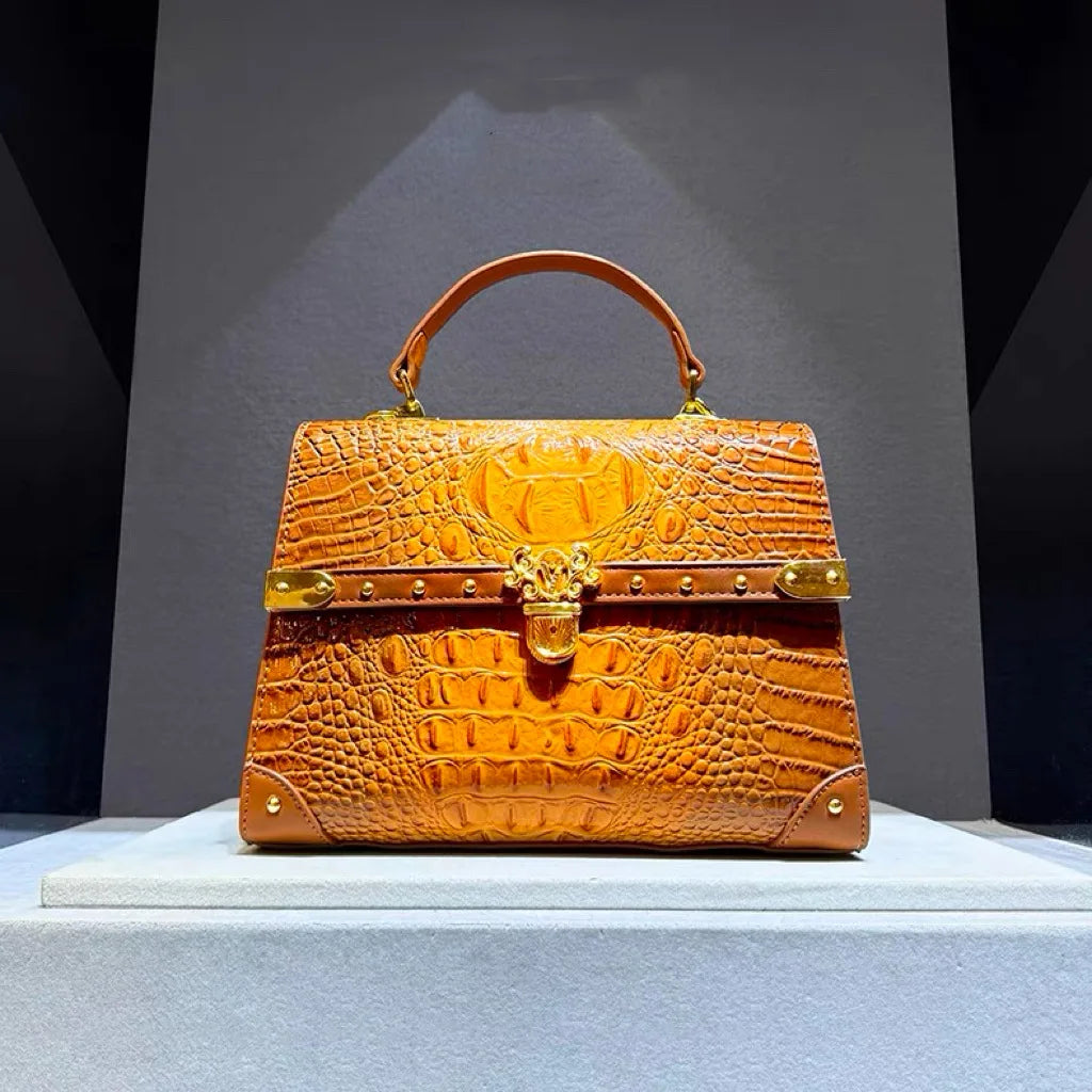 Luxury Design Brand Fashion Crocodile Print Handbag for Women