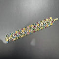 Fashionable Women's Zircon Colorful Bracelet Trendy Jewelry Accessory for Ladies