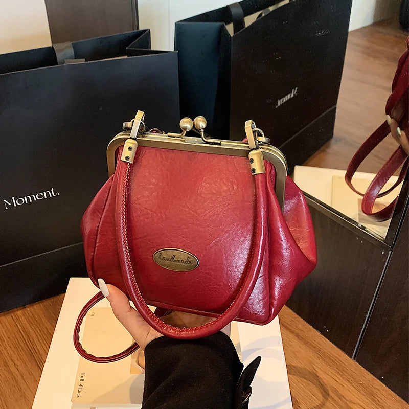 Vintage Shell Crossbody Bags Retro Small PU Leather Bag