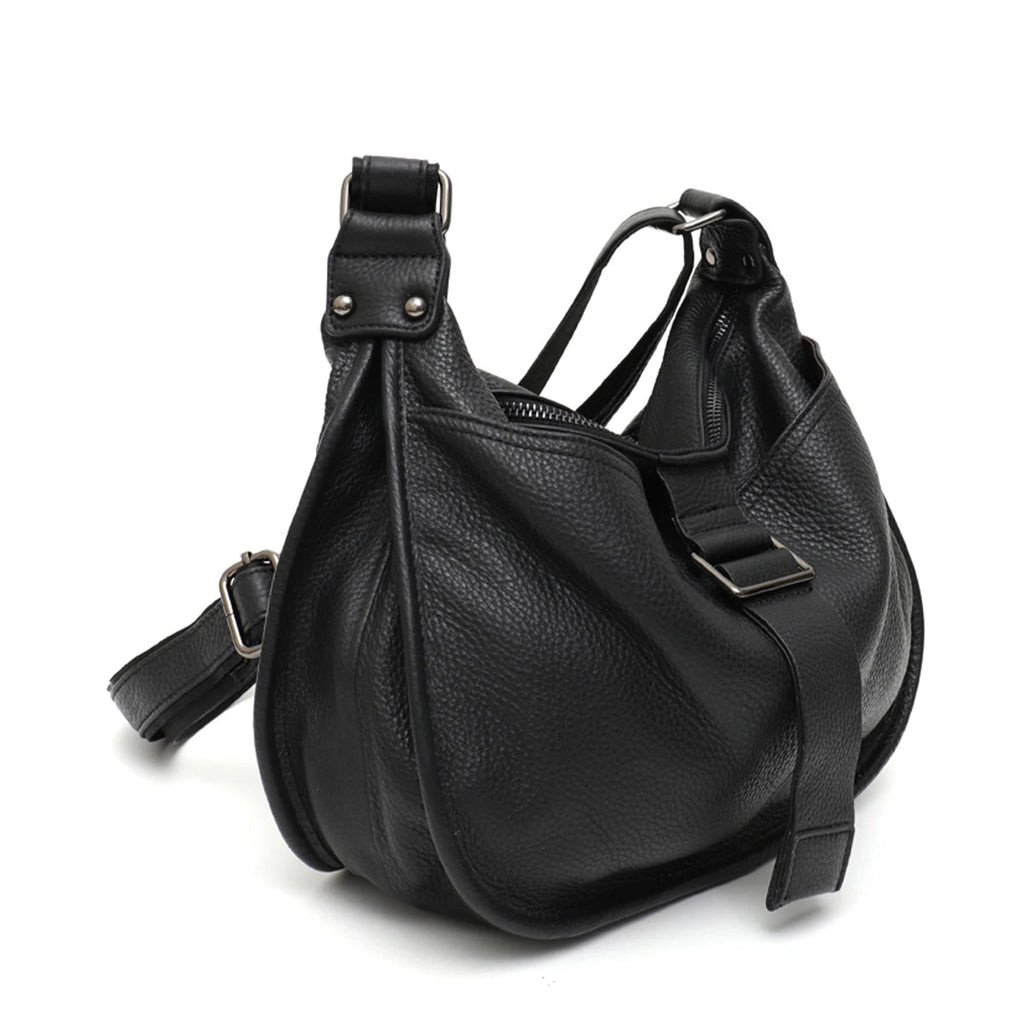 Stylish Genuine Leather Shoulder Bag Multi Pockets Satchel