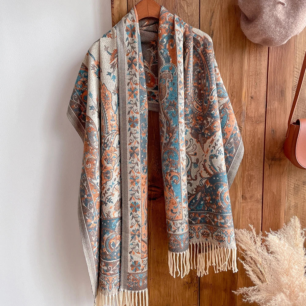 Tassel Blanket Design Thick Warm Shawl Wrap Cashmere Scarf