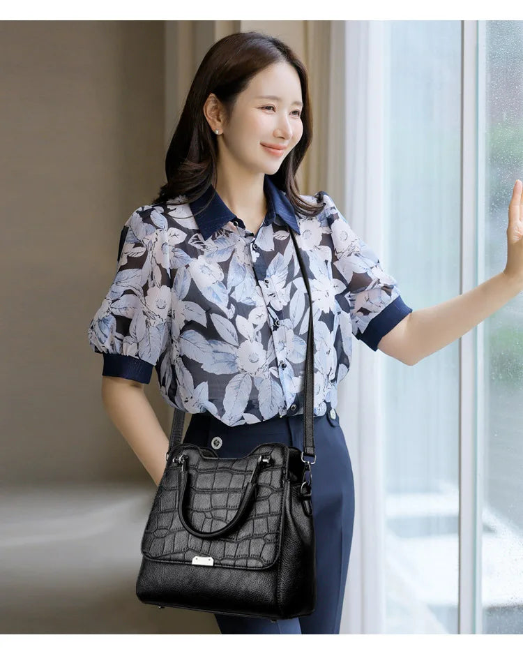 Stone Grain Women Shoulder Bags Design Handbags Elegant Lady Fashion Crossbody