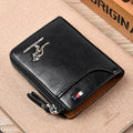 Mens Wallet Leather Business Card Holder Zipper Wallets