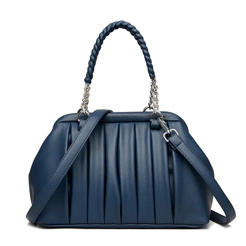 Luxury Large Capacity Leather Tote Bags Vintage Shoulder Bag