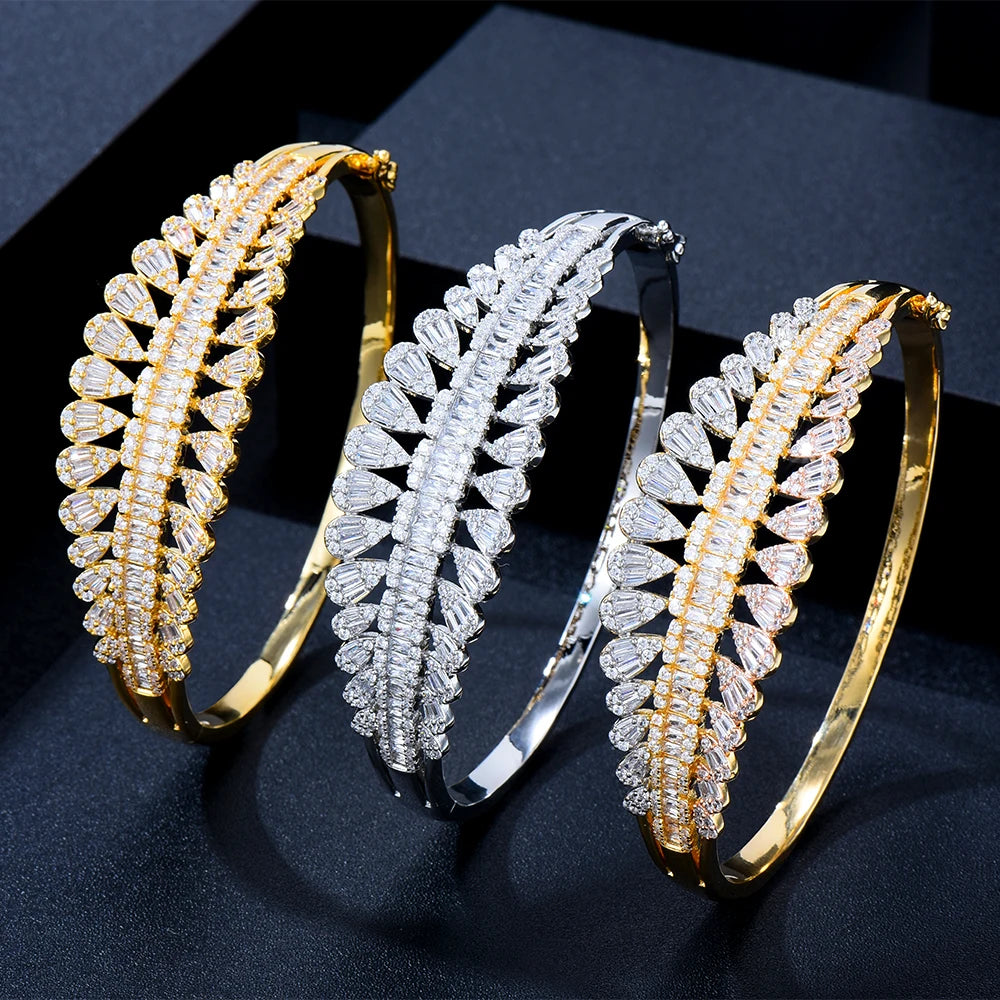 Stackable Bangle For Women Cubic Zircon Shiny Bangle Bracelet Jewelry