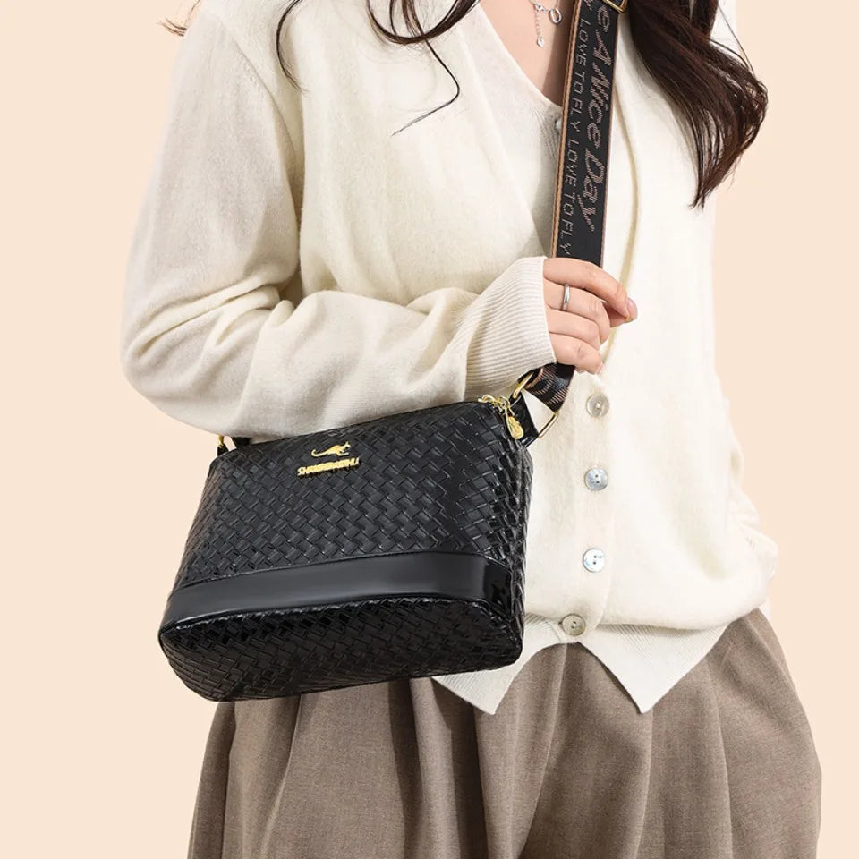 3 Layers Women Handbag Luxury Designer Patent Leather Shoulder Messenger Bag
