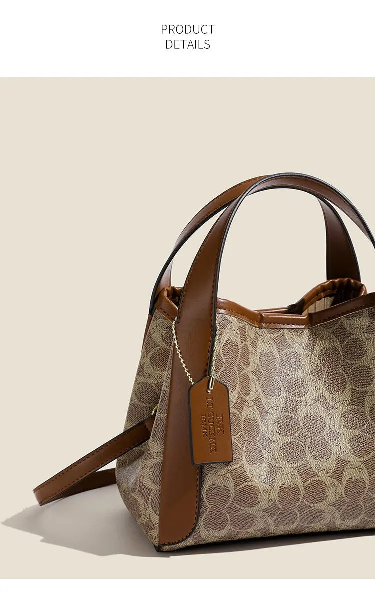 Stylish Design Luxury Leather Tote Large Capacity Elegant Handbag