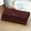 Brand PU Leather Women's Wallet High Quality 3 Fold Long Purse Clutch Coin Purse