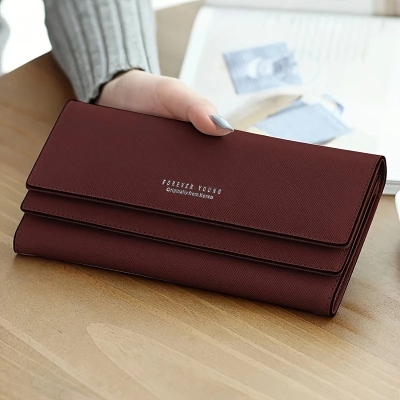 Brand PU Leather Women's Wallet High Quality 3 Fold Long Purse Clutch Coin Purse
