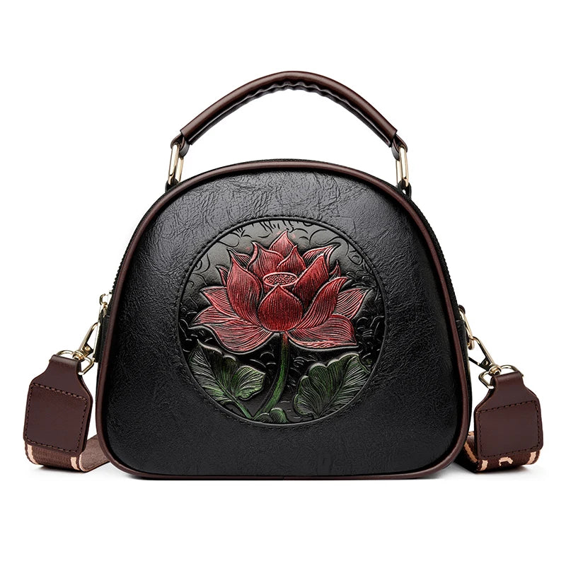 Vintage Handbag Women Shoulder Bag Luxurious Designer Round Bag High-quality