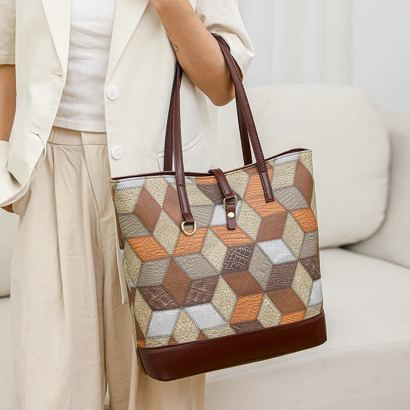 Soft Leather Large Capacity Tote Handheld Single Shoulder Bag
