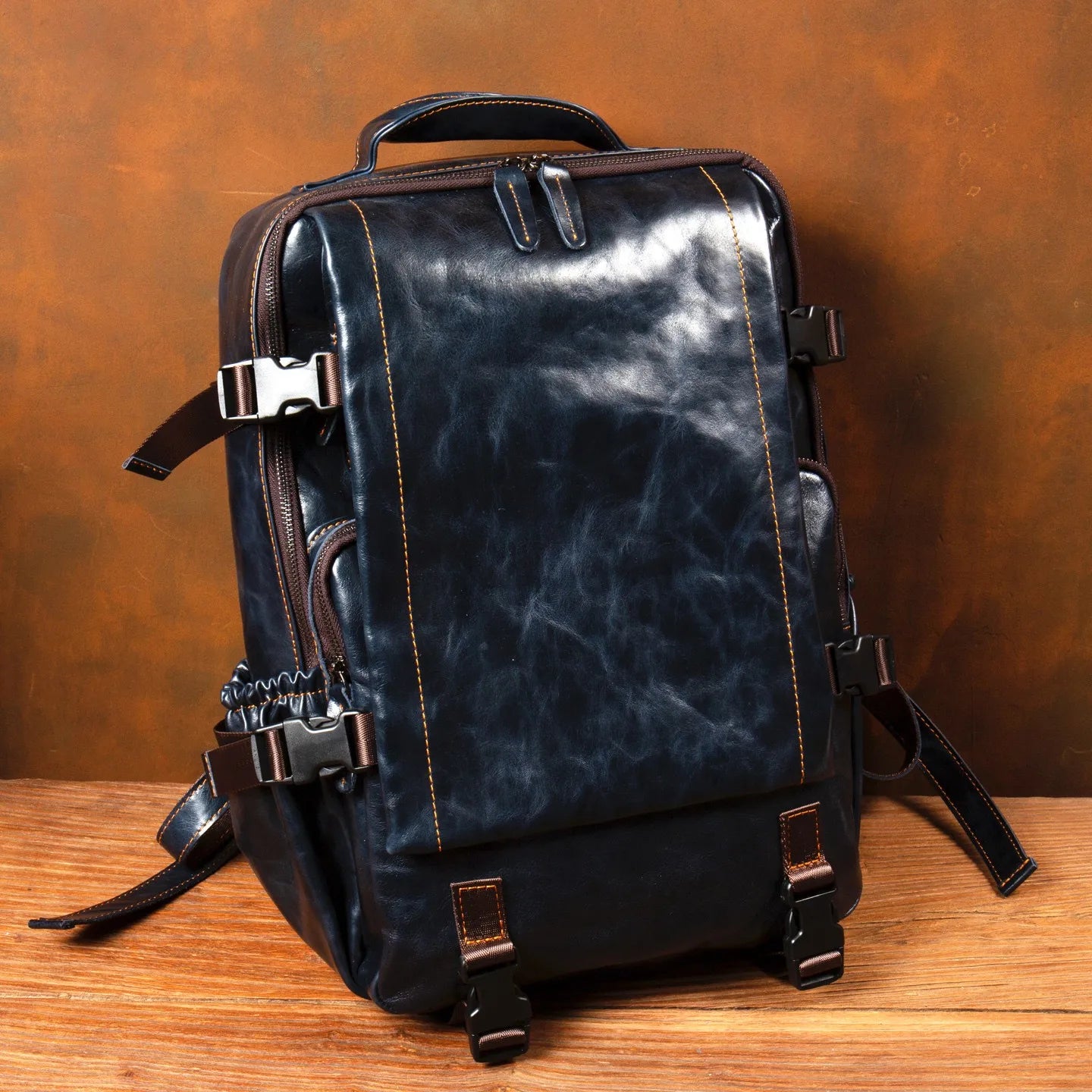 Handmade genuine leather backpack for business and casual