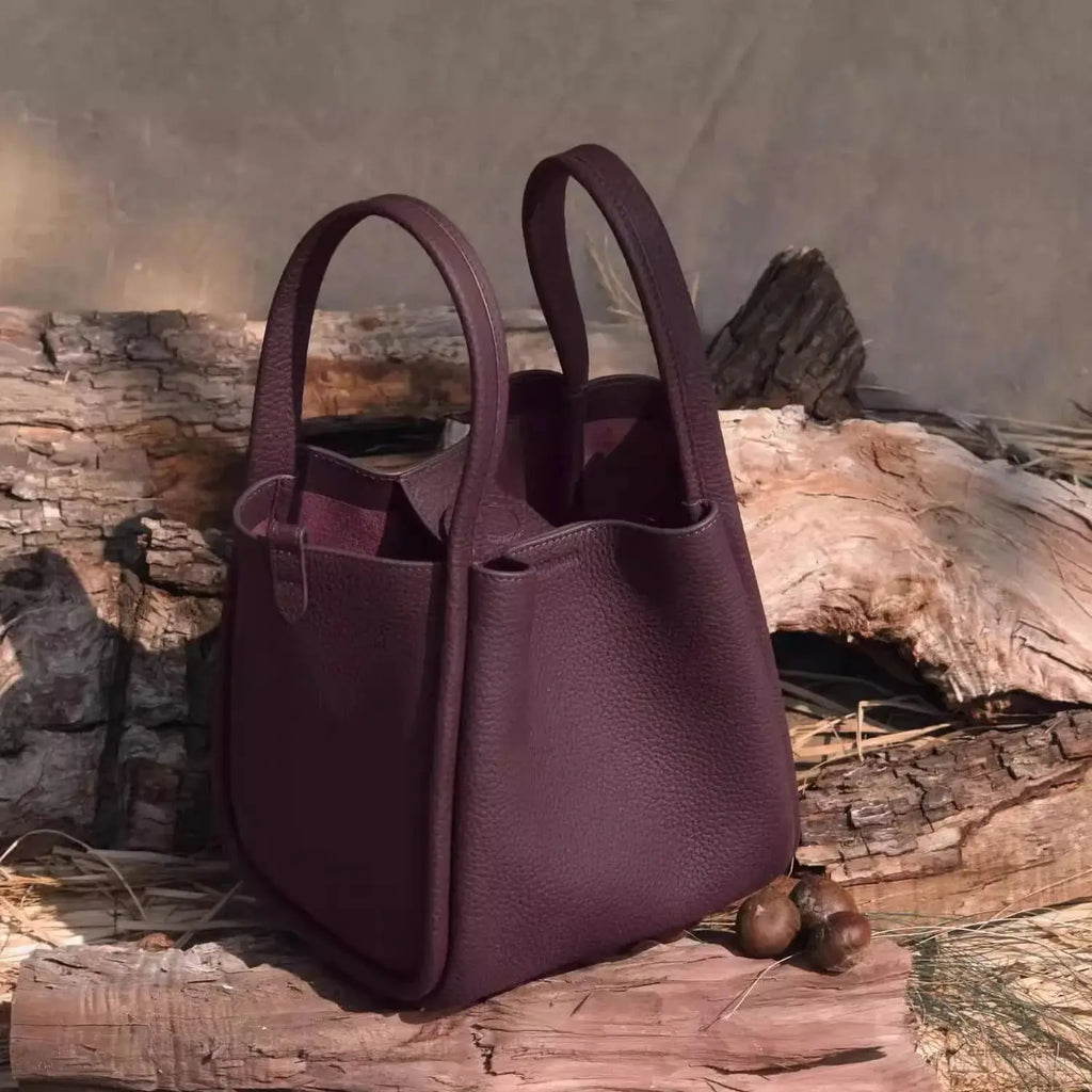 Bucket Bag Soft Leather Durable Versatile Large Capacity Handbag