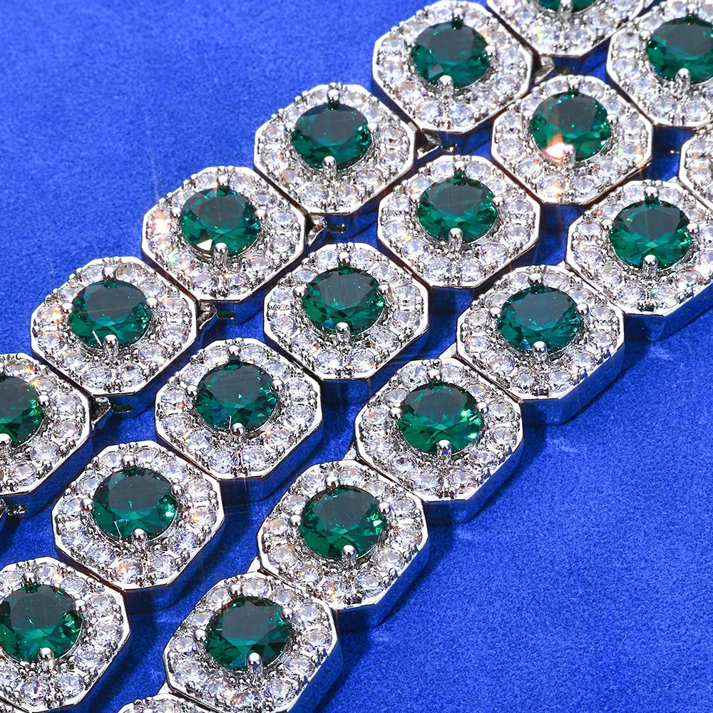 Emerald Crystal CZ Tennis Bracelets Geometric Vintage Style