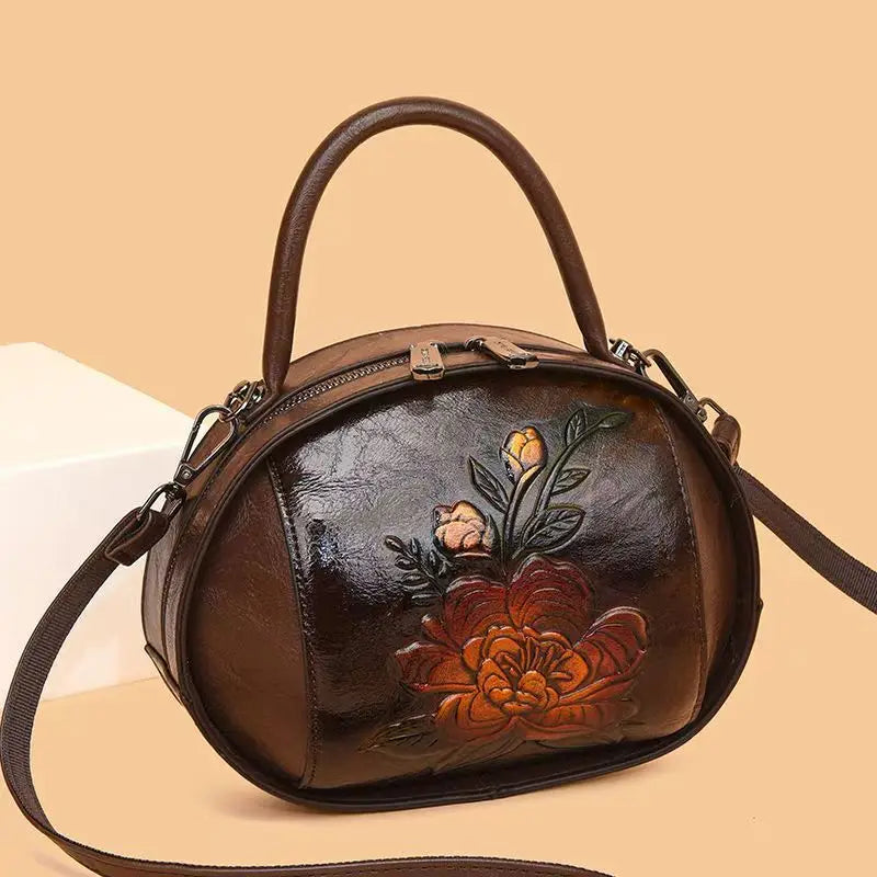Stylish Bag Retro Coin Purse Women's Bags Multi-layered Oval Fashionable Bag
