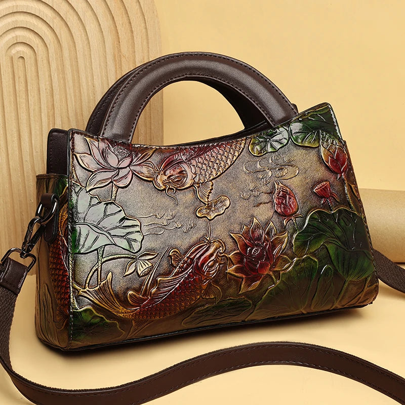 Light Luxury Retro Ethnic Printed Handbag Crossbody Bag
