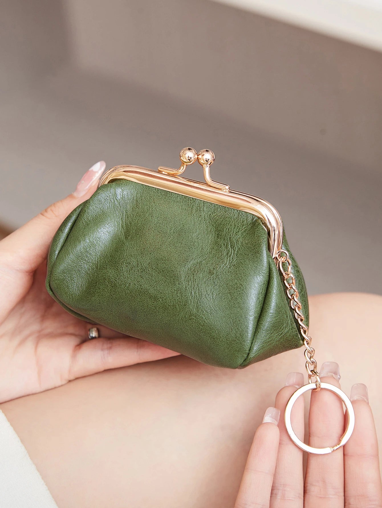 Retro mini lock clip coin purse daily portable cute handheld bag