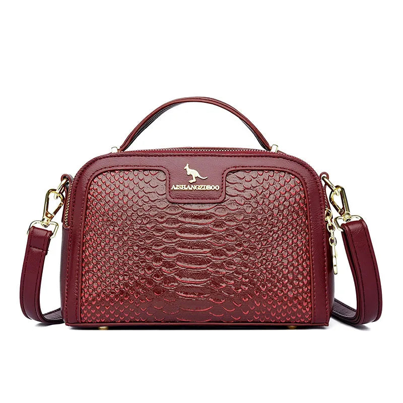 Top Quality Crocodile Pu Leather Crossbody Bags for Women Luxury Design Tote Bag