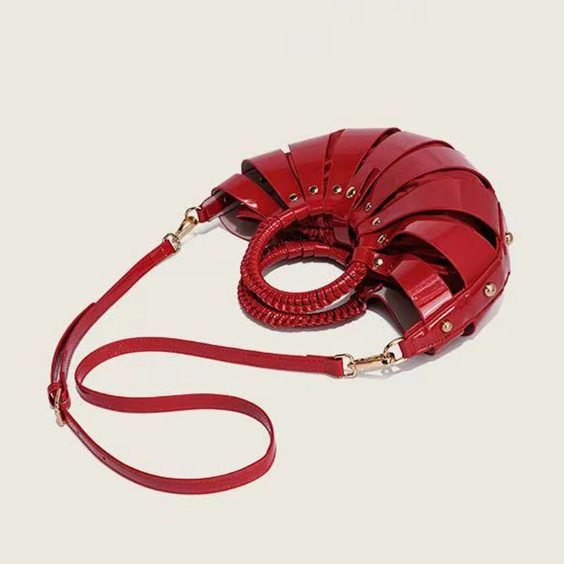 Fashionable ring design crossbody bag hollowed out inner handbag